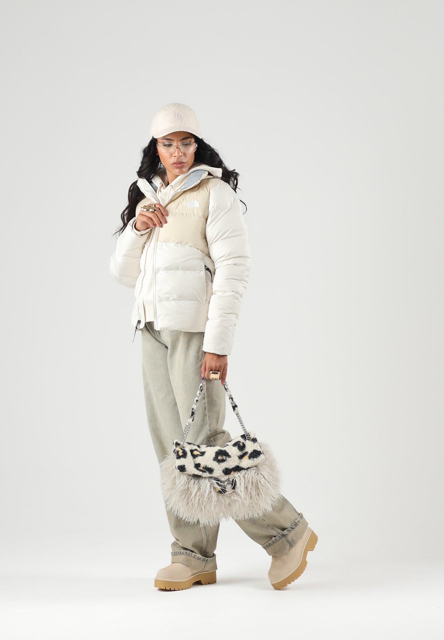 THE NORTH FACE Piumino SAIKURU panna e beige da donna NF0A8GCBJN51 . THE NORTH FACE 
