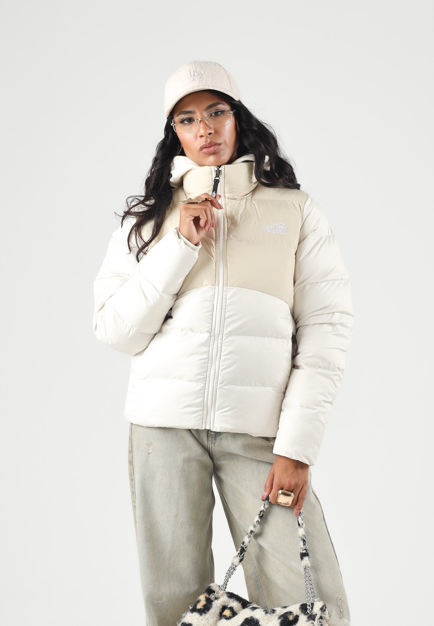 THE NORTH FACE Piumino SAIKURU panna e beige da donna NF0A8GCBJN51 . THE NORTH FACE 