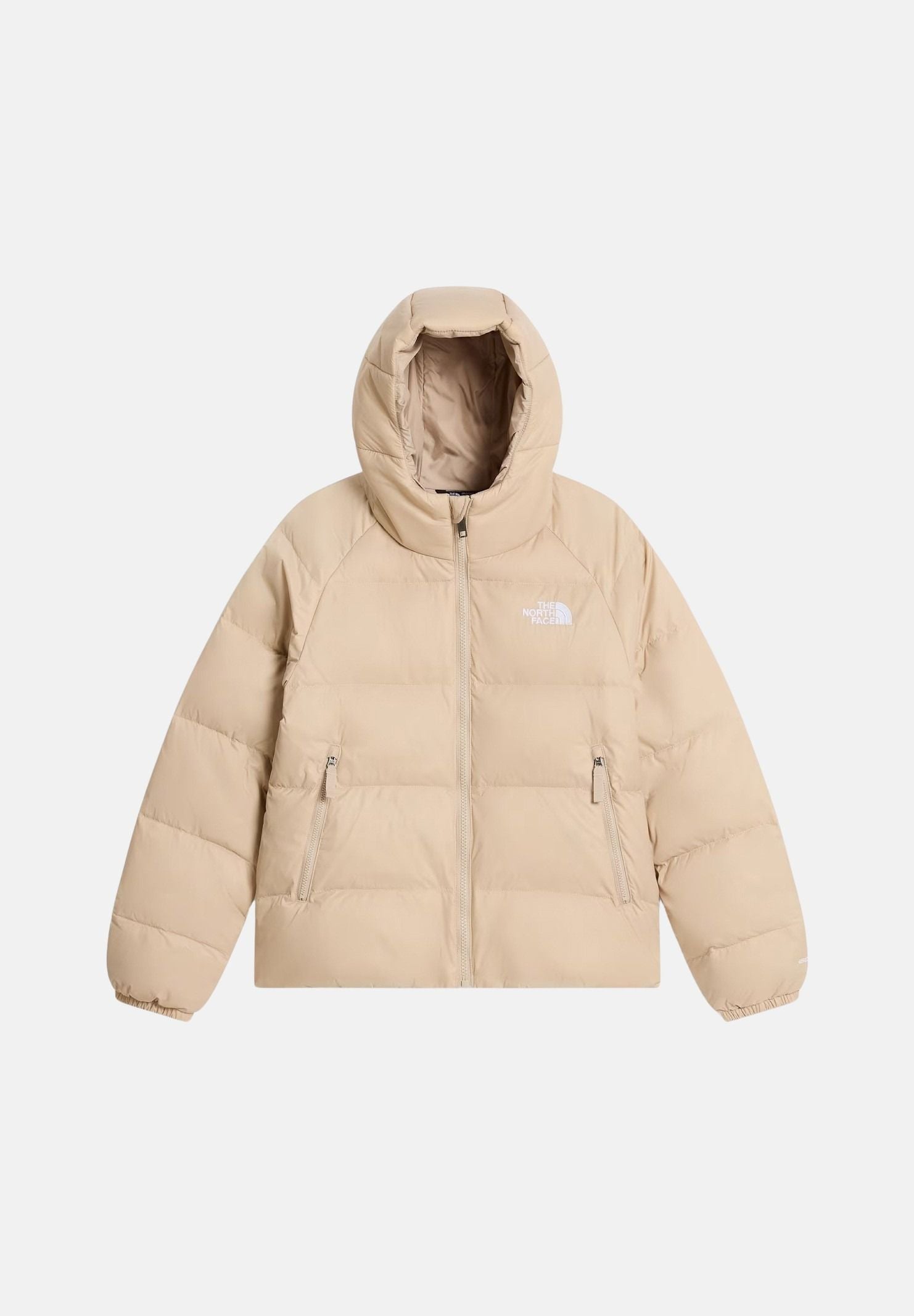 THE NORTH FACE Piumino HYDRENALITE DOWN HOODED beige da bambina con cappuccio fisso e trapuntatura termica. NF0A8H3WN7J1 . THE NORTH FACE 