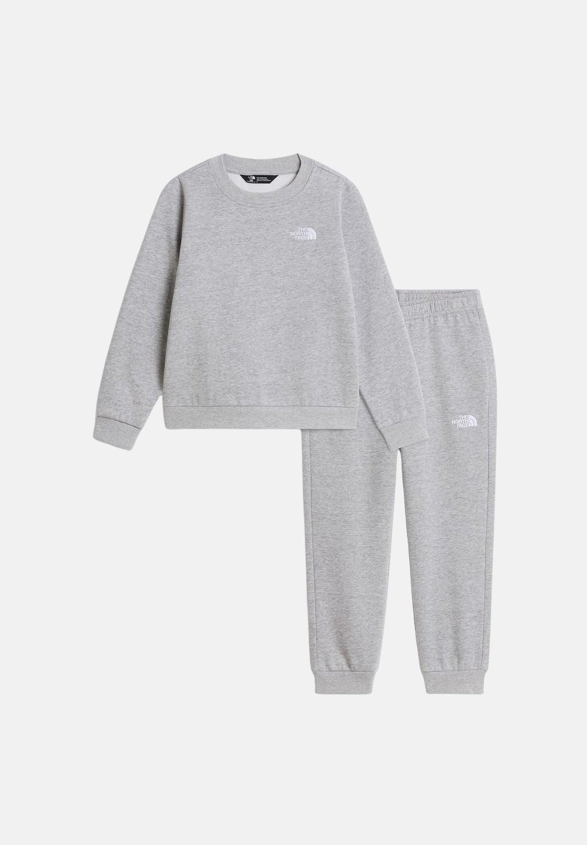 THE NORTH FACE Tuta SIMPLE DOME grigio chiaro per bambino e bambina  con felpa girocollo e pantalone coordinato. NF0A8H5CCQO1 . THE NORTH FACE 