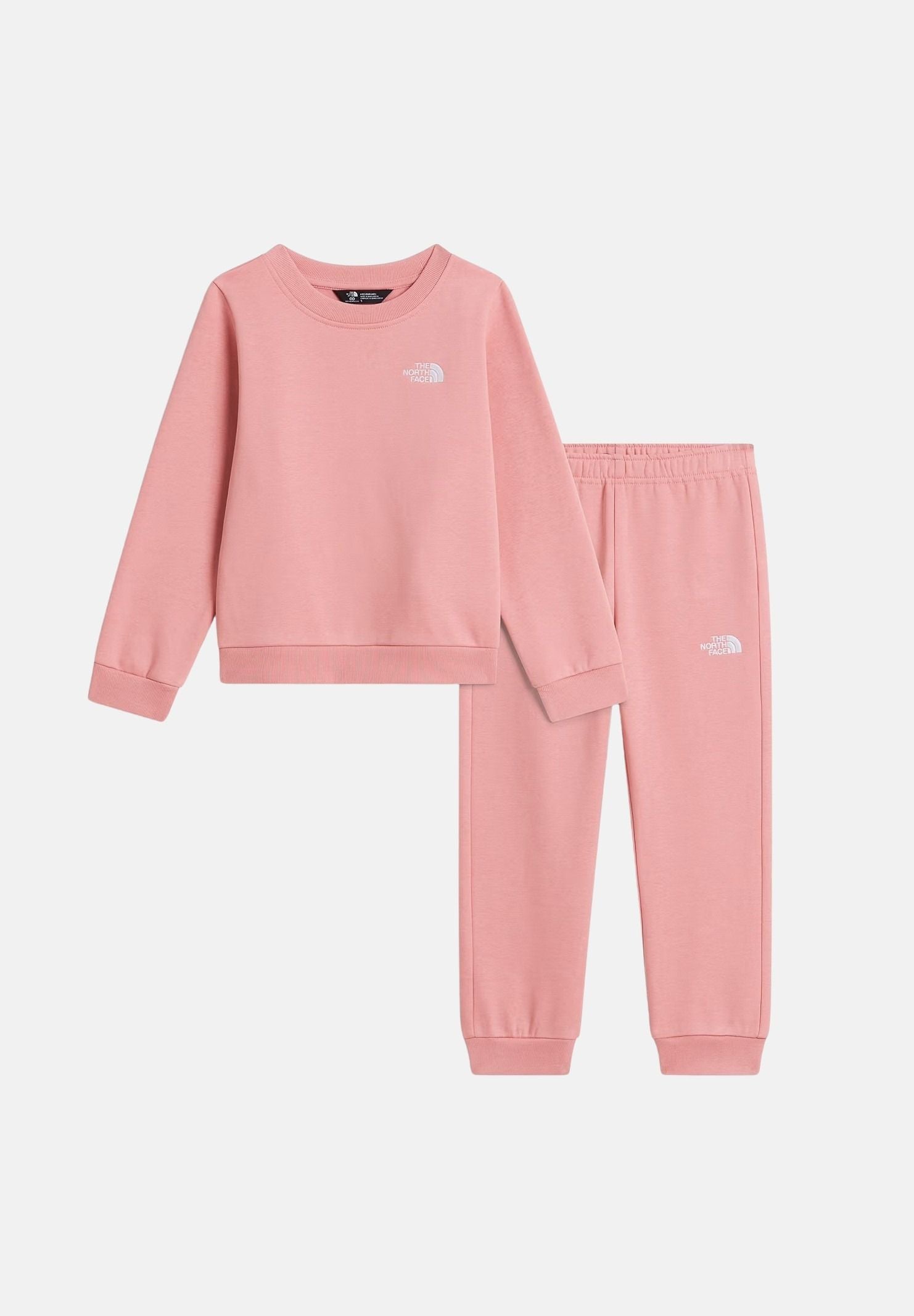 THE NORTH FACE Tuta SIMPLE DOME rosa da bambina con felpa girocollo e pantalone coordinato. NF0A8H5CNO91 . THE NORTH FACE 