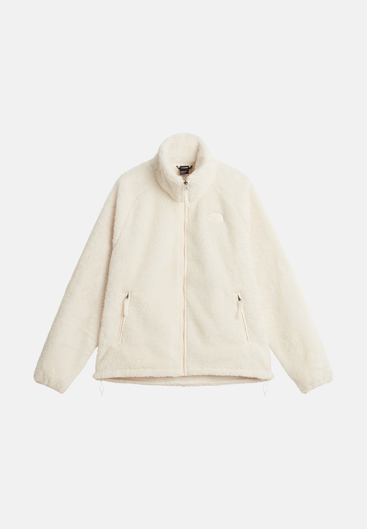 THE NORTH FACE Felpa con zip OSITO EVOLVE FULL-ZIP White Dune bianco panna da donna in morbido pile a pelo alto effetto pelliccia sintetica, con collo alto, chiusura frontale con zip integrale, maniche lunghe, tasche laterali con zip e fondo regolabi NF0A8H7SQLI1 . THE NORTH FACE 