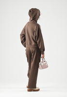 THE NORTH FACE Felpa con cappuccio SIMPLE DOME HOODIE marrone da donna con tasca a marsupio frontale. NF0A8HBX1OI1 . THE NORTH FACE 