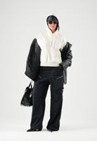 THE NORTH FACE Felpa con cappuccio SIMPLE DOME HOODIE bianco da donna con tasca a marsupio frontale. NF0A8HBX3IE1 . THE NORTH FACE 