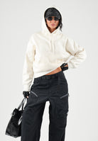 THE NORTH FACE Felpa con cappuccio SIMPLE DOME HOODIE bianco da donna con tasca a marsupio frontale. NF0A8HBX3IE1 . THE NORTH FACE 