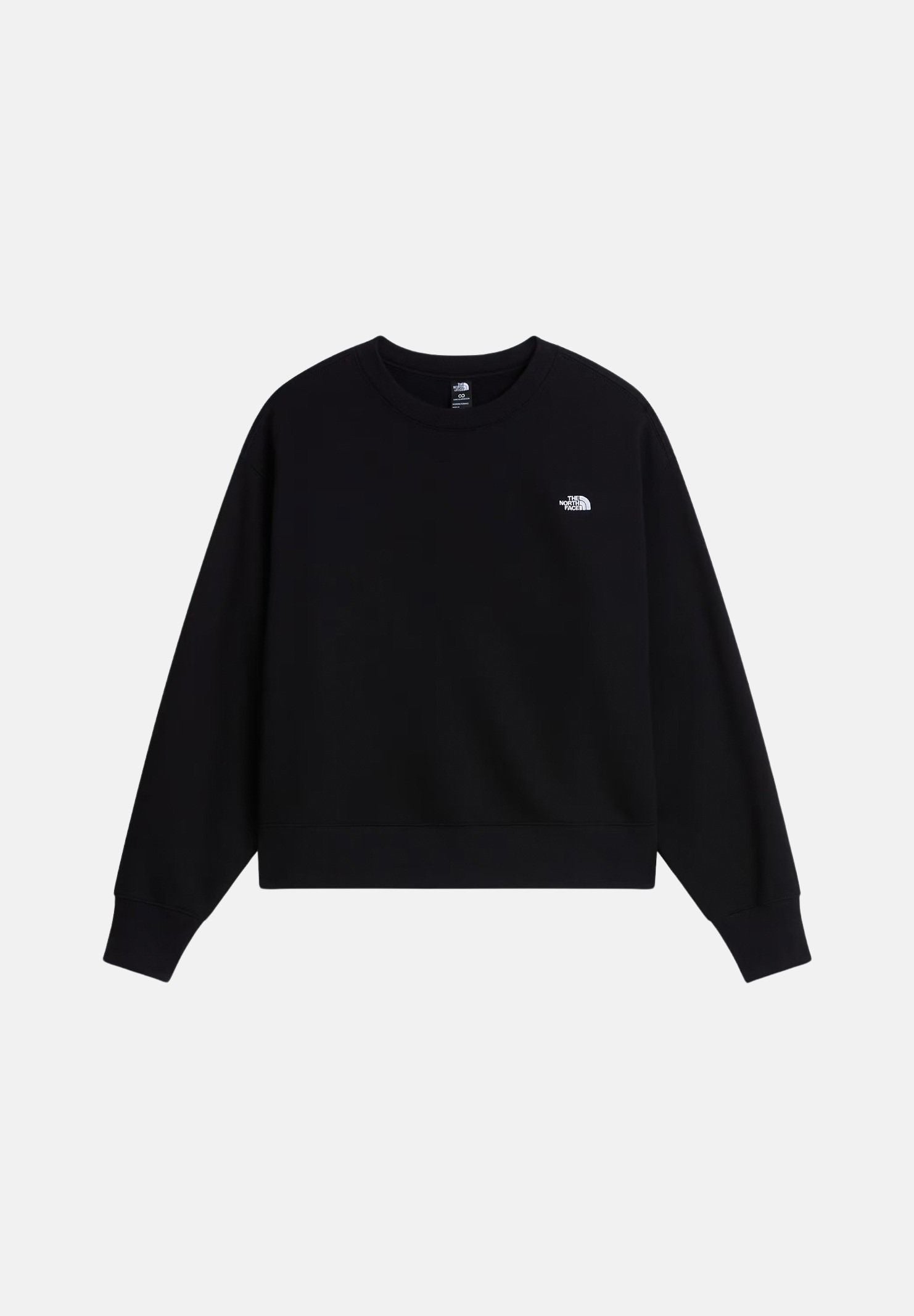 THE NORTH FACE Felpa girocollo SIMPLE DOME CREW nera da donna con logo minimal sul petto. NF0A8HBYJK31 . THE NORTH FACE 