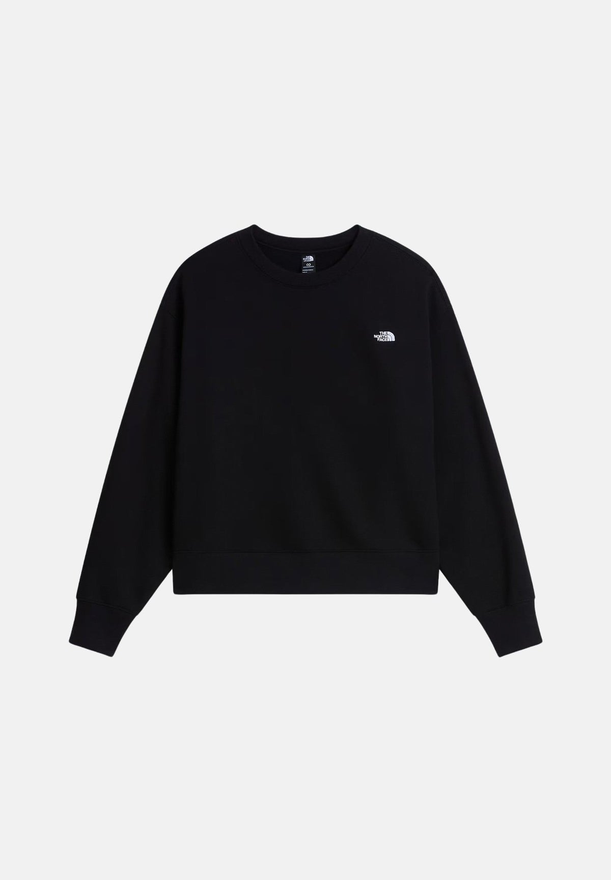 THE NORTH FACE Felpa girocollo SIMPLE DOME CREW nera da donna con logo minimal sul petto. NF0A8HBYJK31 . THE NORTH FACE 