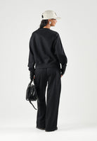 THE NORTH FACE Felpa girocollo SIMPLE DOME CREW nera da donna con logo minimal sul petto. NF0A8HBYJK31 . THE NORTH FACE 