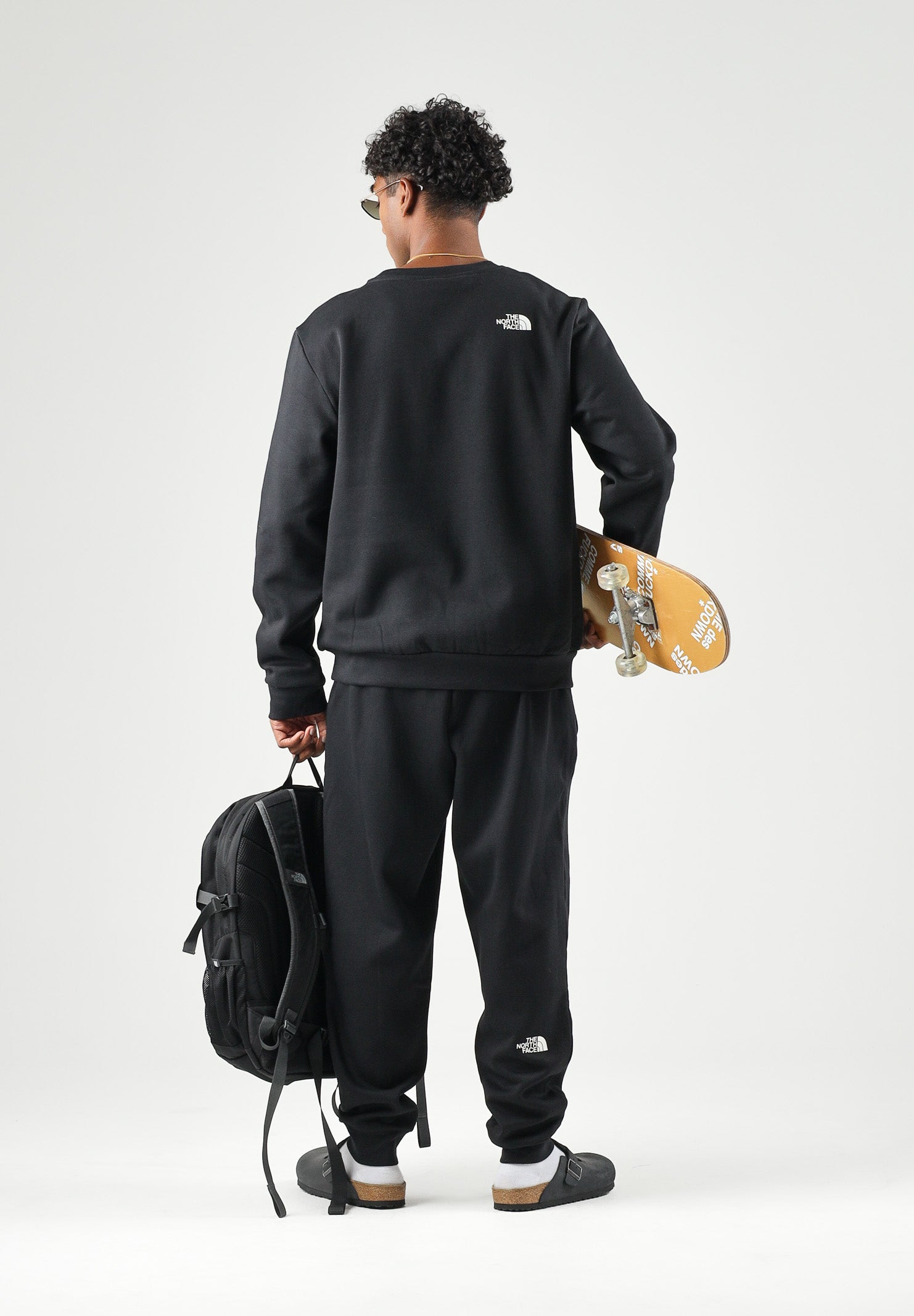THE NORTH FACE Felpa girocollo SIMPLE DOME CREW nero per uomo con  piccolo logo ricamato. NF0A8JAYJK31 . THE NORTH FACE 
