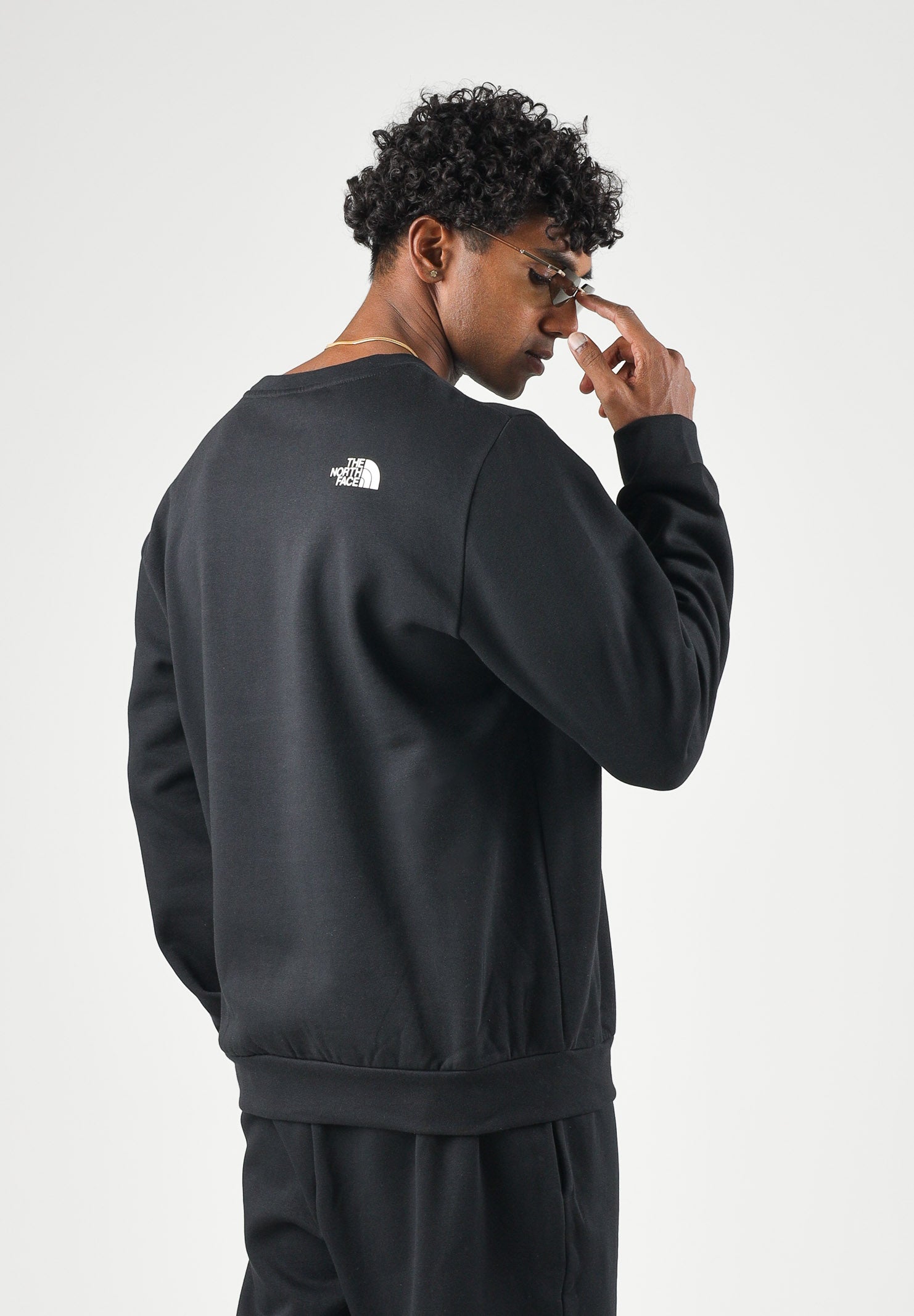 THE NORTH FACE Felpa girocollo SIMPLE DOME CREW nero per uomo con  piccolo logo ricamato. NF0A8JAYJK31 . THE NORTH FACE 