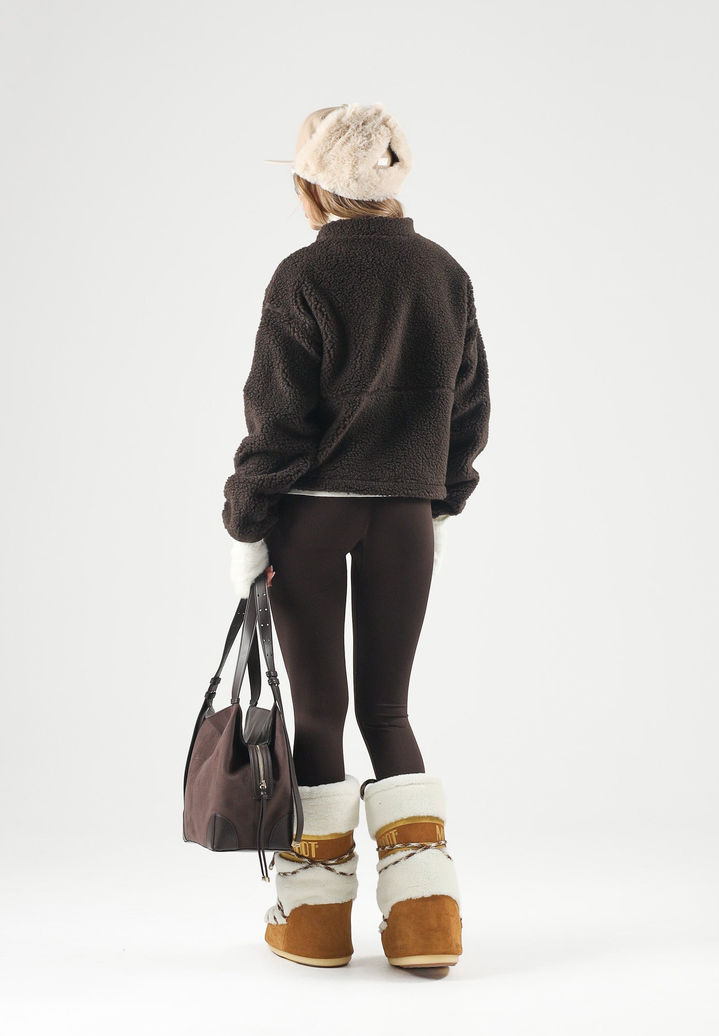 THE NORTH FACE Felpa in pile  FLEECE FULL ZIP marrone castagna da donna con mini logo NF0A8KQYNMF1 . THE NORTH FACE 