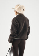 THE NORTH FACE Felpa in pile  FLEECE FULL ZIP marrone castagna da donna con mini logo NF0A8KQYNMF1 . THE NORTH FACE 