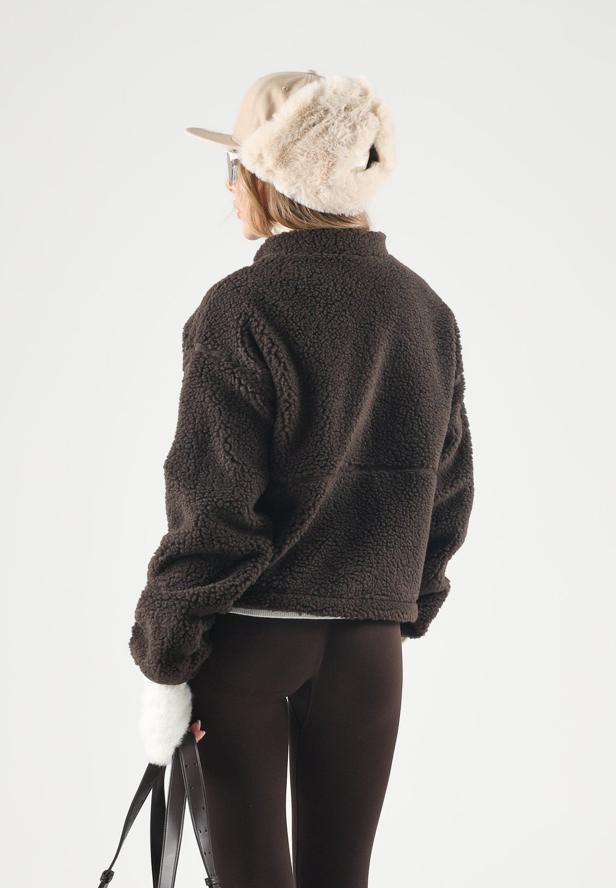 THE NORTH FACE Felpa in pile  FLEECE FULL ZIP marrone castagna da donna con mini logo NF0A8KQYNMF1 . THE NORTH FACE 