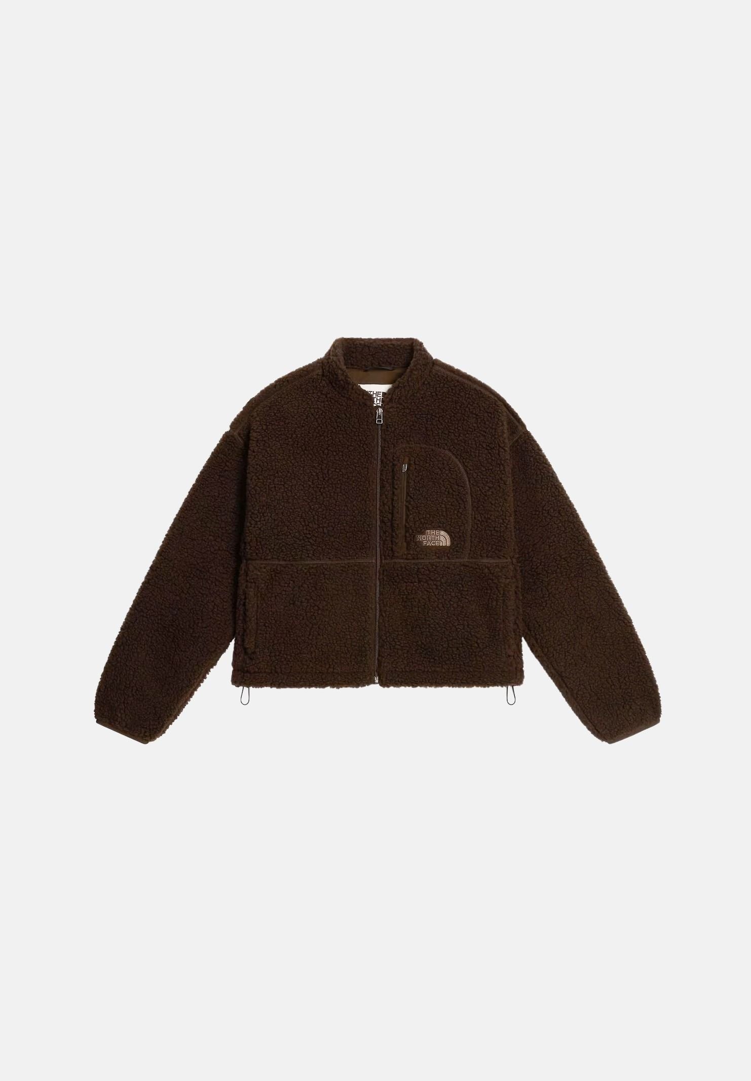 THE NORTH FACE Felpa in pile  FLEECE FULL ZIP marrone castagna da donna con mini logo NF0A8KQYNMF1 . THE NORTH FACE 