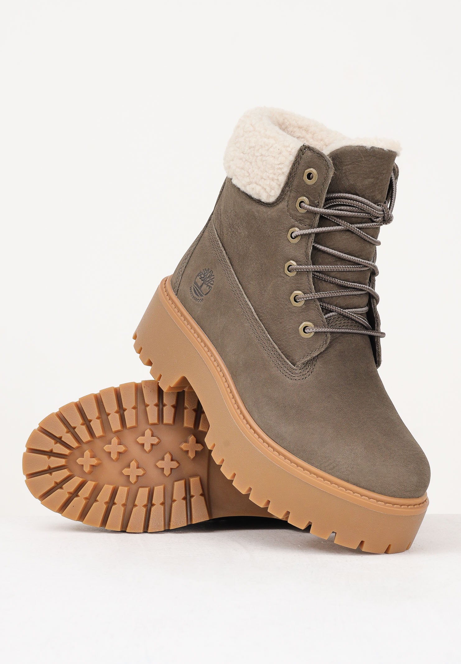 TIMBERLAND Anfibi con Plateau Stone Street taupe da donna TB0A2PU6W011 . TIMBERLAND 