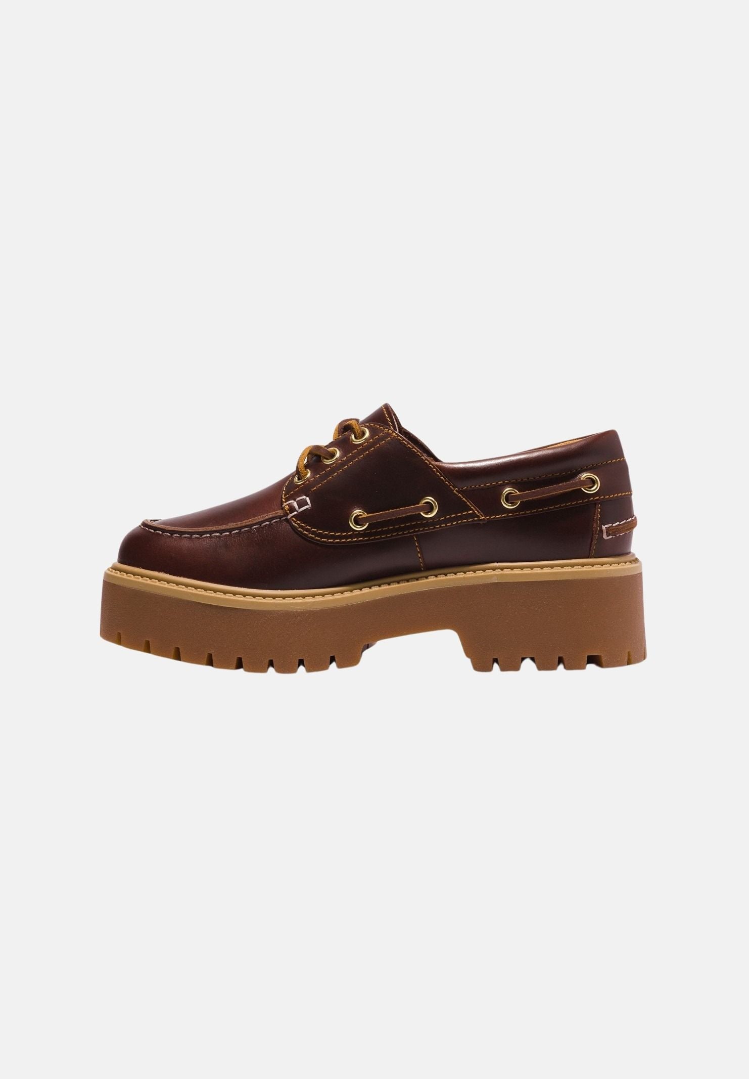 TIMBERLAND Mocassini stringati marrone scuro per uomo e donna con suola platform carrarmato TB0A2QDMD571 . TIMBERLAND 