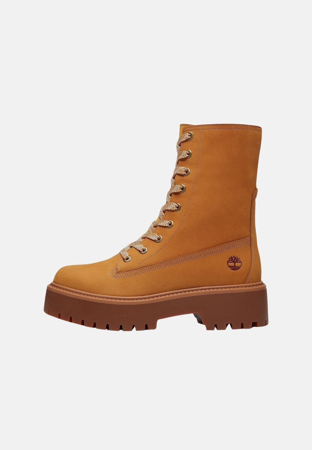 TIMBERLAND  Anfibi nabuk grano-giallo per donna con sistema di allacciatura con occhielli metallici e suola platform. TB0A5SAH7541 . TIMBERLAND 