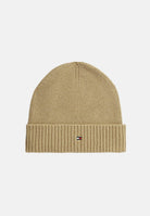 TOMMY HILFIGER Cappello di lana  beige per uomo e donna con lavorazione a coste, bordo risvoltato AM0AM12796 RBC TOMMY HILFIGER 