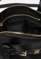 TOMMY HILFIGER Borsa a mano TH Buckle Tote nera per donna con doppio manico, dettaglio fibbia frontale AW0AW19034 BDS TOMMY HILFIGER 
