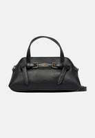 TOMMY HILFIGER Borsa a mano TH Buckle Tote nera per donna con doppio manico, dettaglio fibbia frontale AW0AW19034 BDS TOMMY HILFIGER 