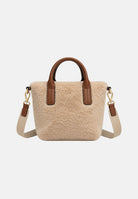 TOMMY HILFIGER Borsa a mano beige per donna con morbido rivestimento effetto pelliccia teddy AW0AW19311 0F4 TOMMY HILFIGER 