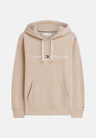 TOMMY HILFIGER Felpa ORGANIC COTTON BLEND con cappuccio, khaki-beige da uomo con logo centrle <BR/> MW0MW11599 AEG TOMMY HILFIGER 