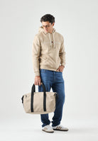 TOMMY HILFIGER Felpa ORGANIC COTTON BLEND con cappuccio, khaki-beige da uomo con logo centrle <BR/> MW0MW11599 AEG TOMMY HILFIGER 