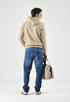 TOMMY HILFIGER Felpa ORGANIC COTTON BLEND con cappuccio, khaki-beige da uomo con logo centrle <BR/> MW0MW11599 AEG TOMMY HILFIGER 