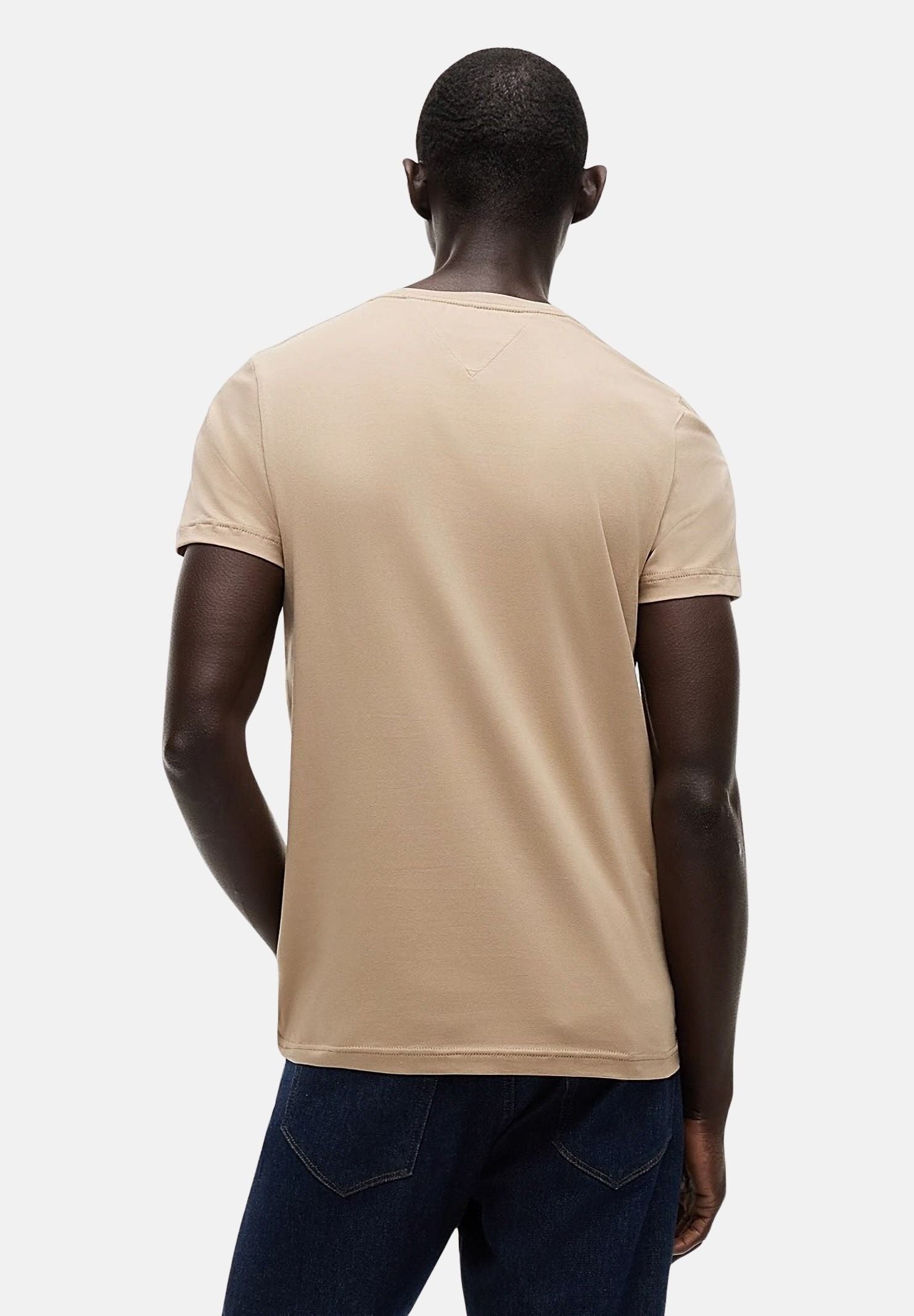 TOMMY HILFIGER T-shirt FLAG EMBROIDERY khaki beige da uomo<BR/> MW0MW39995 AEG TOMMY HILFIGER 