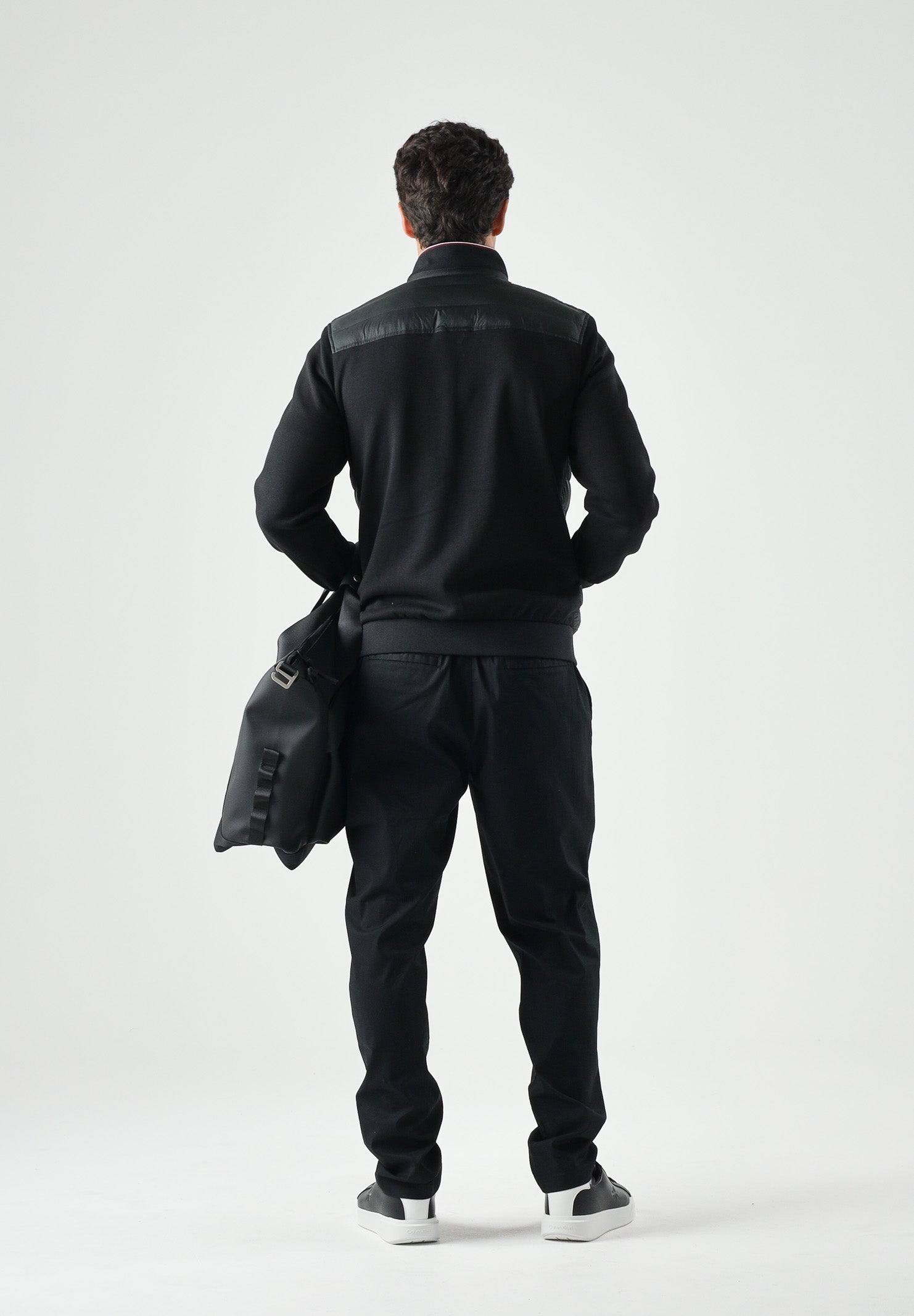 TOMMY HILFIGER Giubbotto KNIT ZIP-THRU nero da uomo con mini logo laterale<BR/>nero, uomo. MW0MW41329 BDS TOMMY HILFIGER 