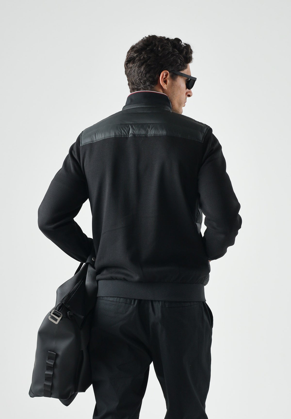 TOMMY HILFIGER Giubbotto KNIT ZIP-THRU nero da uomo con mini logo laterale<BR/>nero, uomo. MW0MW41329 BDS TOMMY HILFIGER 