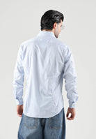 TOMMY HILFIGER Camicia manica lunga SMART STRIPE cloudy-white, celeste ciaro da uomo con fantasia a righe verticali<BR/> MW0MW42722 C14 TOMMY HILFIGER 
