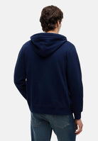 TOMMY HILFIGER Felpa FRENCH TERRY con zip, carbon blu, blu scuro d uomo con ricamo laterale<BR/> MW0MW43382 DCC TOMMY HILFIGER 