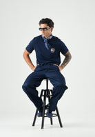 TOMMY HILFIGER T-shirt WAVY FLAG carbon navy, blu, da uomo con ricamo grafico MW0MW43390 DCC TOMMY HILFIGER 