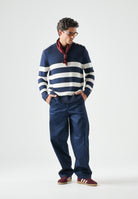 TOMMY HILFIGER Maglia girocollo NEW YORK BRETON, carbon navy, blu, da uomo con fantasia a righe<BR/> MW0MW43502 DCC TOMMY HILFIGER 