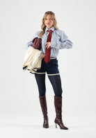 TOMMY HILFIGER Camicia STRIPE SHIRT, regal blue, azzurro e bianco da uomo e donna con motivo a righe verticali sottili.<BR/> MW0MW43746 C7F TOMMY HILFIGER 