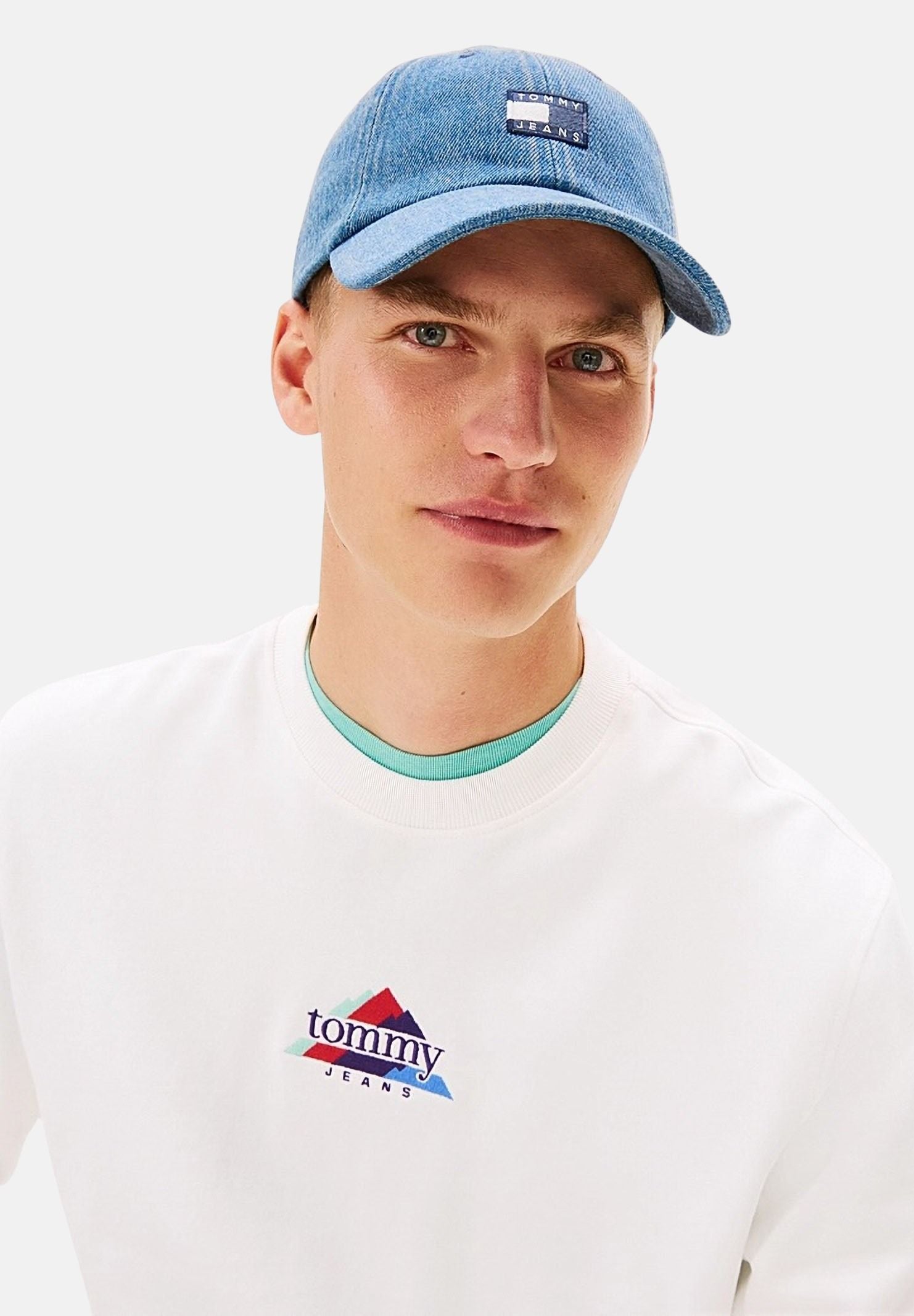 TOMMY JEANS Cappello con visiera Heritage in denim chiaro per uomo e donna AM0AM13853 1A7 TOMMY JEANS 