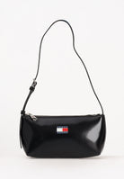 TOMMY JEANS Borsa a spalla Essential nera da donna con finitura lucida AW0AW17866 BDS TOMMY JEANS 