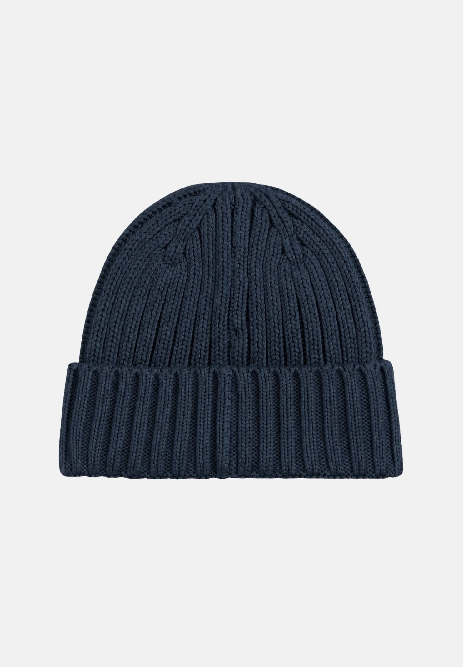 TOMMY JEANS Cappello blu navy per uomo e donna con lavorazione a costine e patch logo rettangolare sul risvolto AW0AW18979 AES TOMMY JEANS 