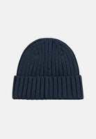 TOMMY JEANS Cappello blu navy per uomo e donna con lavorazione a costine e patch logo rettangolare sul risvolto AW0AW18979 AES TOMMY JEANS 