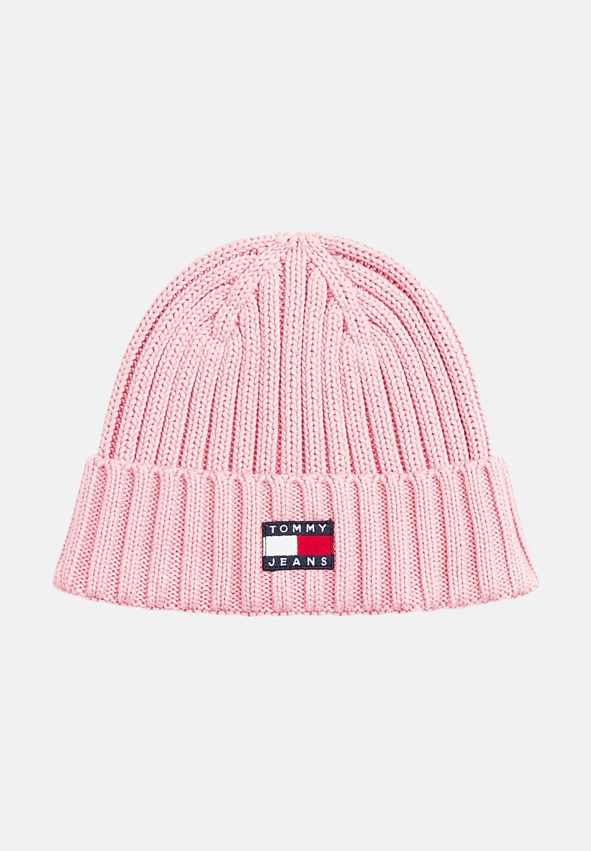 TOMMY JEANS Cappello di lana Heritage rosa da donna con lavorazione a coste, bordo risvoltato AW0AW18979 TPI TOMMY JEANS 