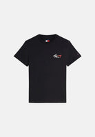 TOMMY JEANS T-shirt a manica corta nera da uomo con logo frontale DM0DM22538 BDS TOMMY JEANS 