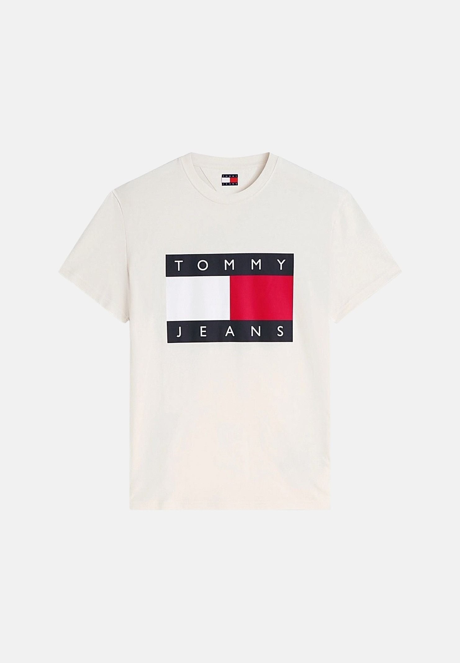 TOMMY JEANS T-shirt BIG FLAG calico beige da uomo<BR/> DM0DM22645 AEF TOMMY JEANS 