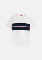 TOMMY JEANS T-shirt GLOBAL STRIPE ancient white bianco, da uomo<BR/> DM0DM23245 YBH TOMMY JEANS 