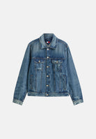 TOMMY JEANS Giubbotto RYAN DISTRESSED denim dark blu da uomo<BR/> DM0DM23369 1BK TOMMY JEANS 