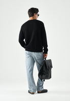 TOMMY JEANS Maglione FLAG LOGO CREWNECK nero da uomo<BR/> DM0DM23413 BDS TOMMY JEANS 