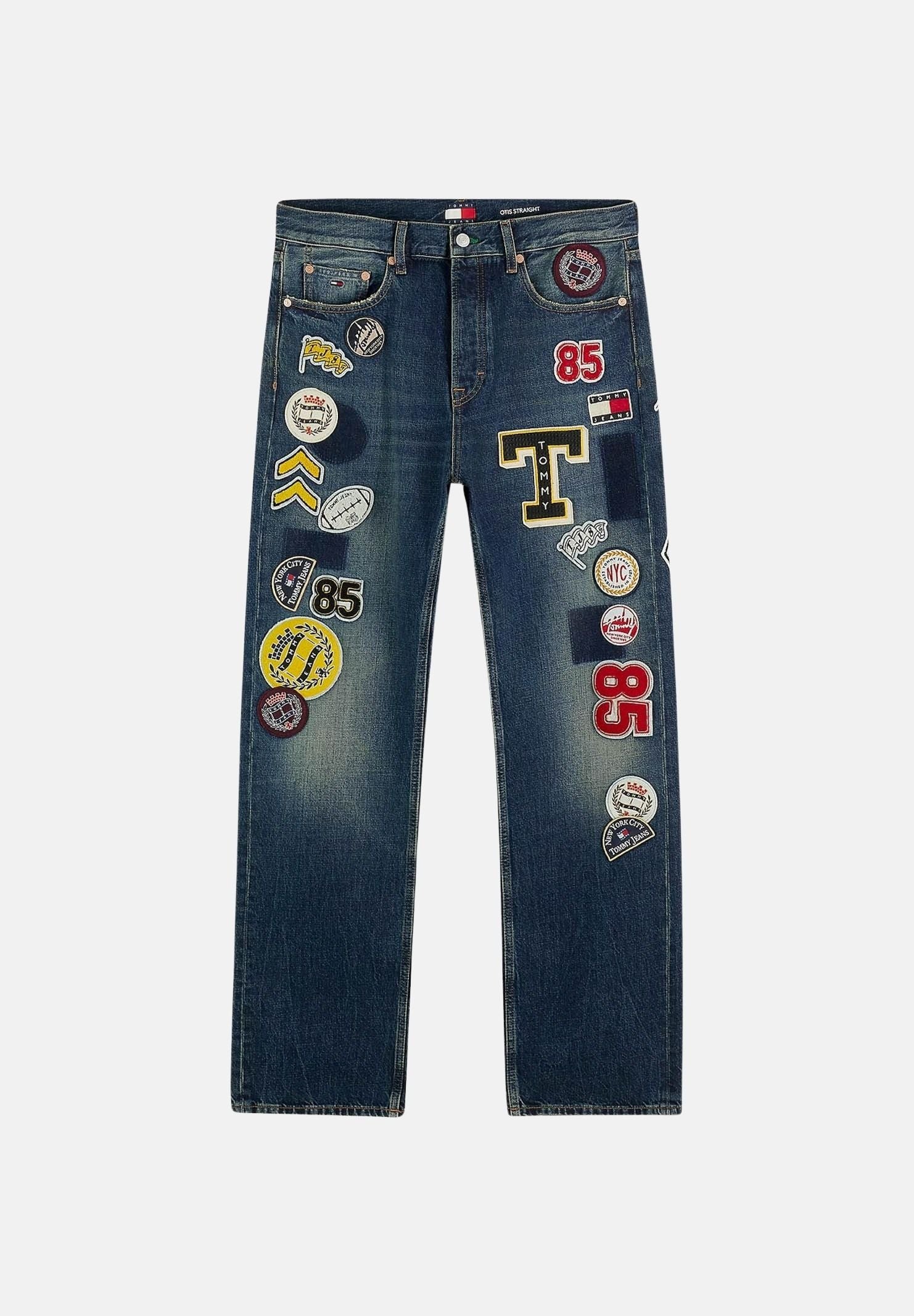 TOMMY JEANS Jeans OTIS STRAIGHT MULTI-LOGO  Denim Dark blu scuro per uomo e donna DM0DM23460 1BK TOMMY JEANS 