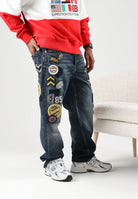 TOMMY JEANS Jeans OTIS STRAIGHT MULTI-LOGO  Denim Dark blu scuro per uomo e donna DM0DM23460 1BK TOMMY JEANS 