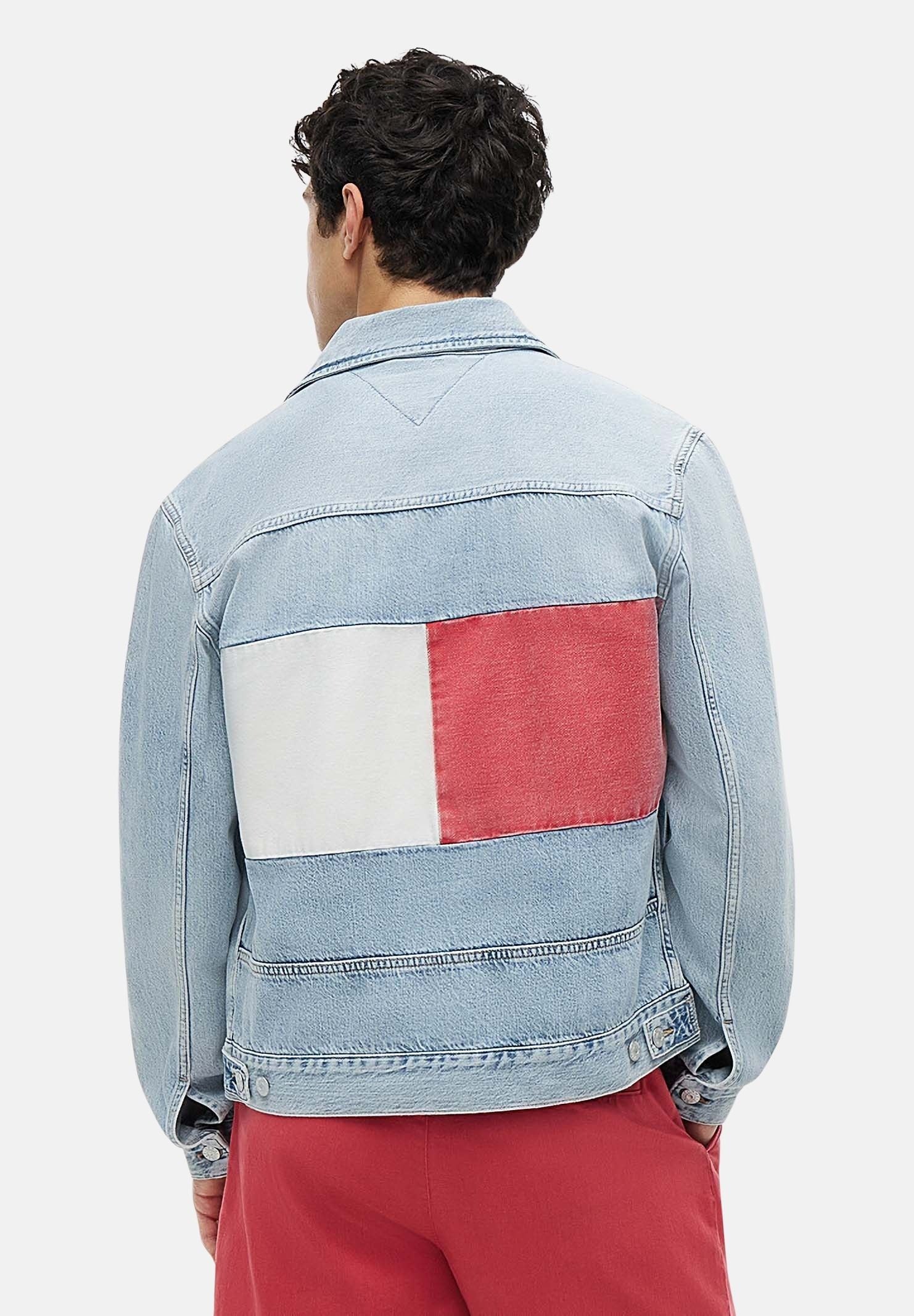 TOMMY JEANS Giubbotto Giacca RYAN in denim color basic blu da uomo<BR/> DM0DM23657 1AB TOMMY JEANS 