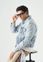 TOMMY JEANS Giubbotto Giacca RYAN in denim color basic blu da uomo<BR/> DM0DM23657 1AB TOMMY JEANS 